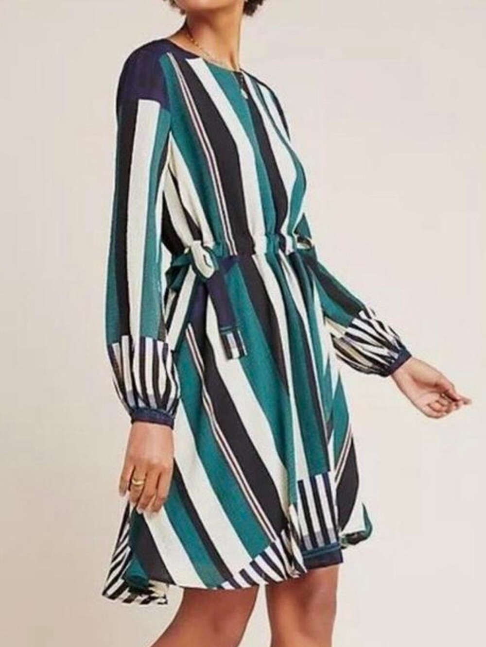 Anthropologie Sunday In Brooklyn Striped Cinch Waist Dress 128.00
